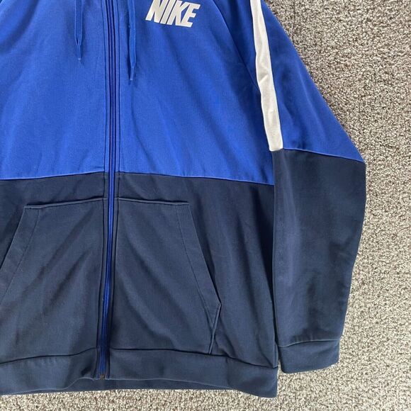 Nike Jacket Mens Extra Large Blue Cowl Neck Hoodie Sweatshirt Full Zip Casual - Picture 5 of 13
